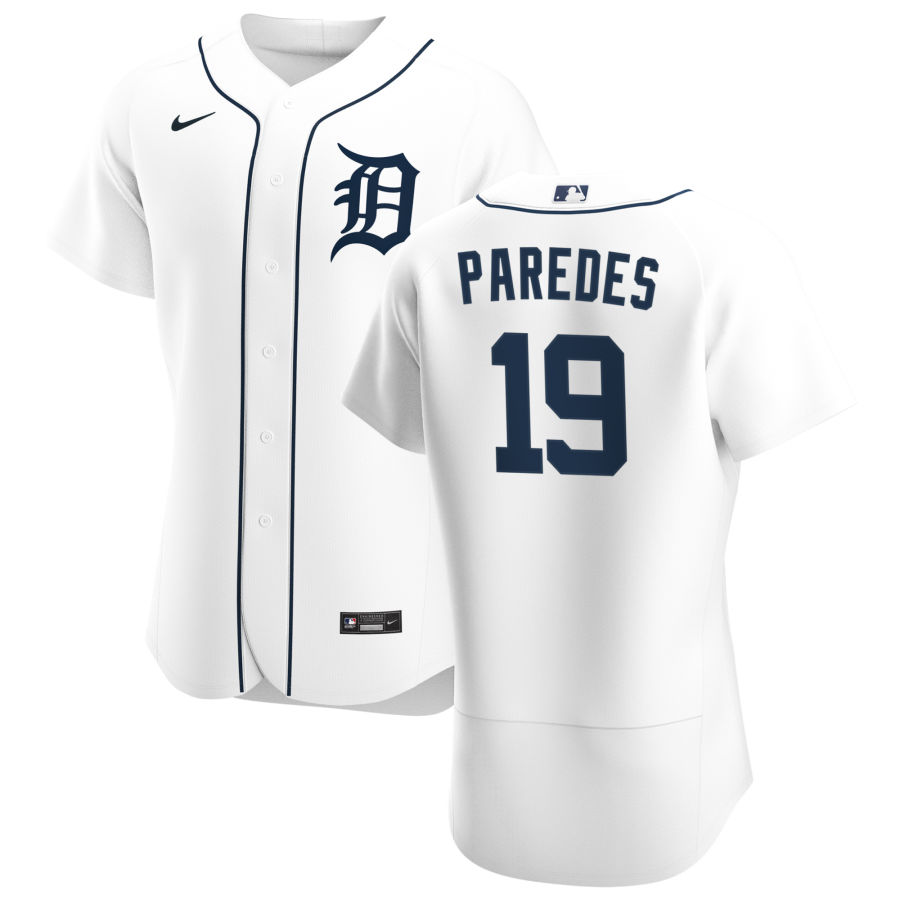 Detroit Tigers #19 Isaac Paredes Men Nike White Home 2020 Authentic Player MLB Jersey